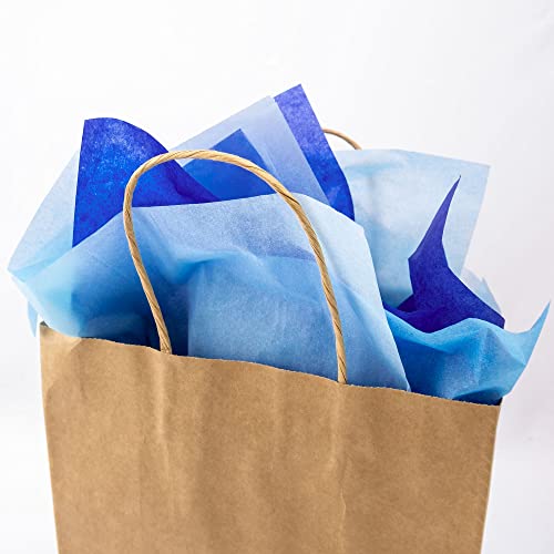 MR FIVE 60 Sheets Gift Tissue Paper Bulk,20" x 14",Blue Tissue Paper for Gift Bags,Gift Wrapping Tissue Paper for Easter Halloween Birthday Wedding Baby Shower Christmas, 3 Colors (Blue)