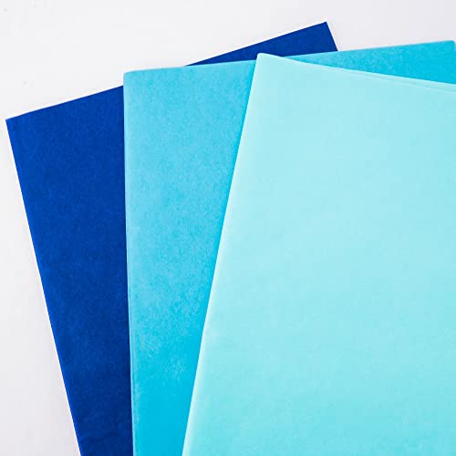 MR FIVE 60 Sheets Gift Tissue Paper Bulk,20" x 14",Blue Tissue Paper for Gift Bags,Gift Wrapping Tissue Paper for Easter Halloween Birthday Wedding Baby Shower Christmas, 3 Colors (Blue)