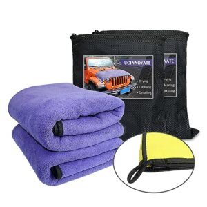 ucinnovate 2pcs microfiber towels cleaning, scratch-free, super absorbent drying cleaning cloth for car, boat, pet drying, household cleaning(63" x 23")
