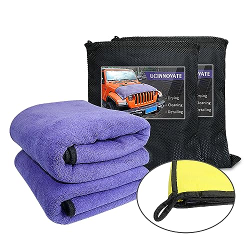 UCINNOVATE 2pcs Microfiber Towels Cleaning, Scratch-Free, Super Absorbent Drying Cleaning Cloth for Car, Boat, Pet Drying, Household Cleaning(63" x 23")