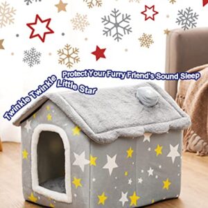 ANPPEX Indoor Dog House Warm Dog Bed, Plush Pet House Dog Cat Kennel with Removable Cushion Suitable for Small and Medium-Sized Dogs and Cats