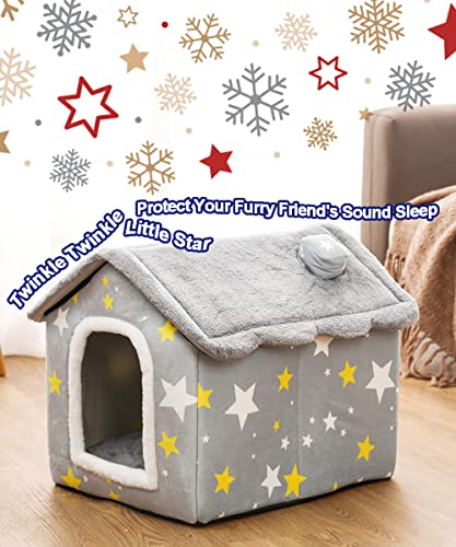 ANPPEX Indoor Dog House Warm Dog Bed, Plush Pet House Dog Cat Kennel with Removable Cushion Suitable for Small and Medium-Sized Dogs and Cats