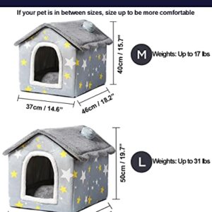 ANPPEX Indoor Dog House Warm Dog Bed, Plush Pet House Dog Cat Kennel with Removable Cushion Suitable for Small and Medium-Sized Dogs and Cats