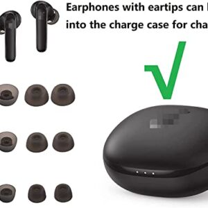 Replacement Ear Tips Eartips Ear Plug Ear Gels Compatible with Soundcore Sport X10 /Liberty 3 Pro/Air 2 Pro/Life P3i,JNSA Silicone Ear Tip Replacement for Anker Earphone,S/M/L 6 Pairs,Black