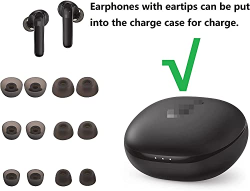 Replacement Ear Tips Eartips Ear Plug Ear Gels Compatible with Soundcore Sport X10 /Liberty 3 Pro/Air 2 Pro/Life P3i,JNSA Silicone Ear Tip Replacement for Anker Earphone,S/M/L 6 Pairs,Black