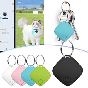 smart gps locator portable tracking bluetooth 5.0 anti-lost device two-way alarm tracker with keychain for pets, keys, wallet, small items, remote control selfie, black