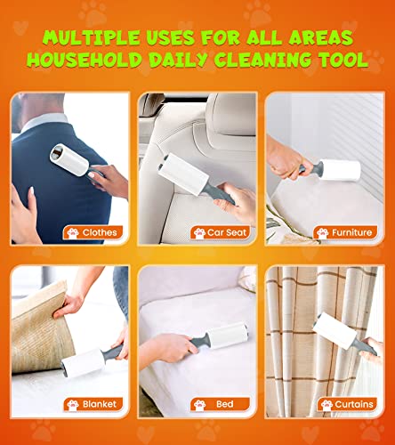 KONIZY Lint Rollers for Pet Hair Extra Sticky, 500 Sheets Mega Value Set Roller with 2 Upgraded Handles, 5 Portable Remover Clothes, Furniture, Carpet, Dog & Cat Removal