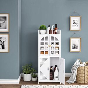 Bathroom Storage Cabinet,Home Furniture Floor Standing Cabinet,Toilet Side Paper Holder,PVC Home Organizers,Utility Storage Cabinet for Living Room, Bedroom, Kitchen, White