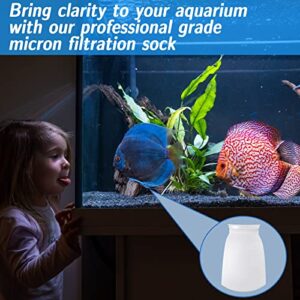 Jecery 8 Pcs 7 Inch Ring Filter Socks 200 μm Aquarium Filter Bags Fish Tank Filter Aquarium Filter Sock for Fish Tank Freshwater Saltwater Aquariums, 7 Inch Ring Diameter by 16 Inch Long