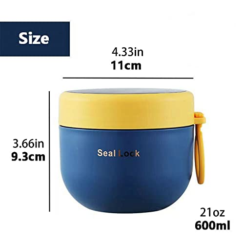 GTHFINE for Hot Food, 21oz Stainless Steel Lunch Box, Food for Hot Food for Adults for Leakproof Thermal Food Jar for School Office Picnic Travel for Soup with Foldable Spoon (4pcs)