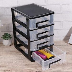 NOLITOY Four- Layer Storage Cabinet Drawer Type Closet Plastic Organizer Shelf Household Storage Rack Jewelry Storage Box for Home Office Storage Box Bedroom Storage Cabinet