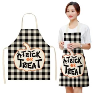crethinkaty 1 pieces halloween aprons,halloween kitchen baking aprons,halloween party apron, waterproof apron chefs pinafore apron cooking bbq （style 2）