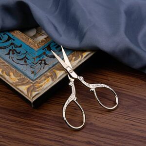 GAIFONGRE 3.6 inch Sewing Embroidery Scissors, Straight Sharp Stainless Steel Sharp Scissors with leather sheath cover,DIY tools for Threading Needlework Dressmaker Artwork Everyday Use