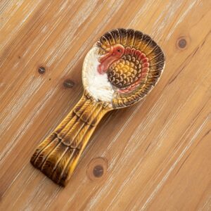 yinyuedao ceramic spoon rest turkey shape - kitchen decoration for counter, coffee spoon rest - halloween, easter, thanksgiving kitchen utensils accessories