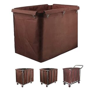 BeiLiHe Detachable Cloth Bags for Laundry Cart, Replacement Liner Bag for Rectangular, Waterproof Oxford Cloth Storage Bags for 400L Commercial Basket Trolley (Color : Brown)