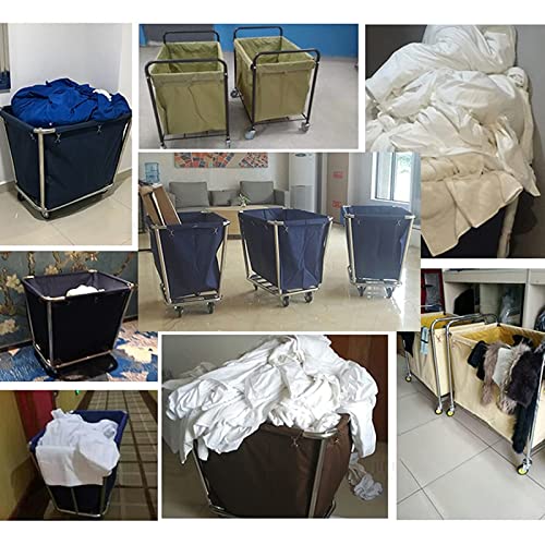 BeiLiHe Detachable Cloth Bags for Laundry Cart, Replacement Liner Bag for Rectangular, Waterproof Oxford Cloth Storage Bags for 400L Commercial Basket Trolley (Color : Brown)