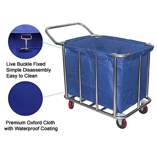 BeiLiHe Detachable Cloth Bags for Laundry Cart, Replacement Liner Bag for Rectangular, Waterproof Oxford Cloth Storage Bags for 400L Commercial Basket Trolley (Color : Brown)