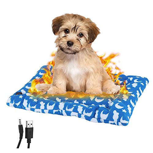 SEGMINISMART Pet Electric Heating Pad,Dog Heat Mat,2023 New Electric Pet Heated Bed Mat,Constant Heating Electric Heated Mat,Temperature Adjustable,Washable Heating Blanket Pad for Dogs and Cats