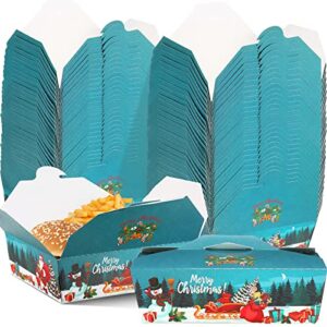 yungyan christmas party supplies 50 pack christmas food trays 38 oz paper take out containers christmas party food container serving trays microwaveable to go boxes for christmas party home supplies