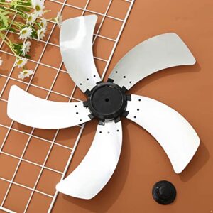 YOOJIA Plastic Silent Fan Blade Universal Fan Blade with Nut Cover Replacement for Standing Pedestal Fan Table Fanner Silver #2 18 Inch