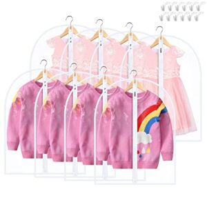 garment bags for hanging clothes, sminder clear plastic bags full zipper suit bags peva breathable lightweight garment covers for closet storage, suitable for shirts, jackets, gowns (24" x 32"/8 pack)