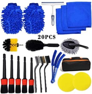 cyxzim 20pcs car wash cleaning tools kit car detailing set with wash mitt sponge towelswindow scraper duster complete interior car care kit