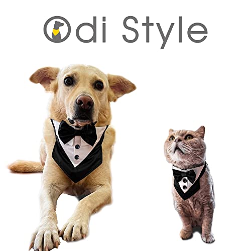 Odi Style Dog Tuxedo for Small Dogs - Cool Engagement Gift, Dog Wedding Attire Suit with Bow Tie, Dog Tux Wedding Costume Bandana Engagement Gifts, Wedding Gift Signs, Bridal Shower Photography Props