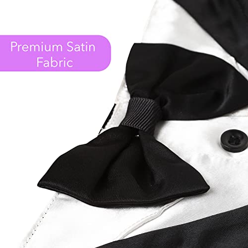 Odi Style Dog Tuxedo for Small Dogs - Cool Engagement Gift, Dog Wedding Attire Suit with Bow Tie, Dog Tux Wedding Costume Bandana Engagement Gifts, Wedding Gift Signs, Bridal Shower Photography Props