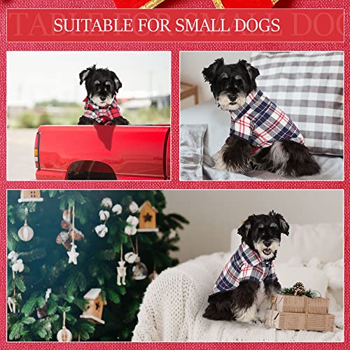 4 Pieces Dog Shirt Pet Plaid Shirt Medium Small Dog Plaid Polo Shirt Little Puppy T-Shirt Plaid Dog Shirt Classical Plaid Pet Clothes Cat T-Shirt Multi Colors for All Seasons (Small)