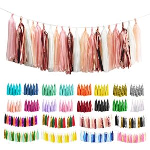 rose gold tissue paper tassels garland banner for party birthday wedding decoration baby shower table decor (20 pcs)