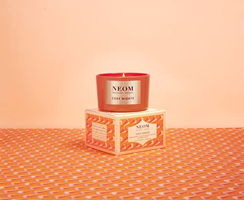NEOM- Cosy Nights Luxury Scented Candle- Travel Size | Sandalwood, Frankincense & Nutmeg | Essential Oil Aromatherapy Candle | Gift (Travel Size)