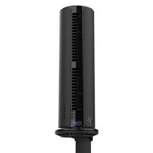 vornado atom 2s ae oscillating tower fan with stand, alexa enabled,black