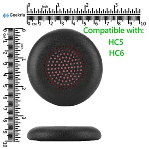 Geekria QuickFit Replacement Ear Pads for MPOW HC5, HC6 Headphones Ear Cushions, Headset Earpads, Ear Cups Cover Repair Parts (Black)