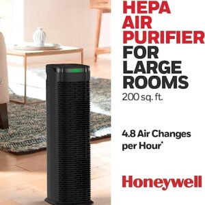 Honeywell InSight HEPA Air Purifier with Air Quality Indicator and Auto Mode, for Large Rooms (200 sq. ft), Black - Wildfire/Smoke, Pollen, Pet Dander, and Dust Air Purifier,HPA180B