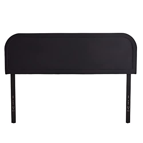 Edenbrook Miller Low Profile, Performance Velvet Headboard for Full Size Bed-Black Upholstered Full Headboard