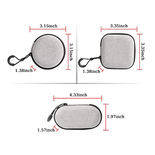 3 Pack Earbud Case, BetterJonny EVA Hard Earphone Carrying Case Portable Storage Earbud Pouch Case Mini Earbud Pouch for Bluetooth Ear Buds USB Adapter Cable Coin Pouch Wallet (Grey)