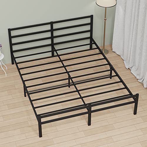 Musen King Bed Frame with Headboard and Footboard, 14 Inch Platform with Storage, Heavy Duty Steel Metal Bed Frame No Box Spring Needed, Noise Free, Anti-Slip, Easy Assembly (Max Load: 1200lb)