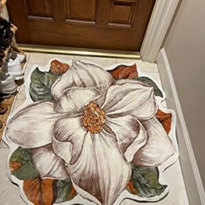 Flower Shaped Rug Round Carpet Trendy Bath Mat Rugs Non Slip Rug Cute Cozy Bath Mat for Indoor Bedroom Living Room Bathroom Kitchen Floor Mat, Diameter 31.5” Lily