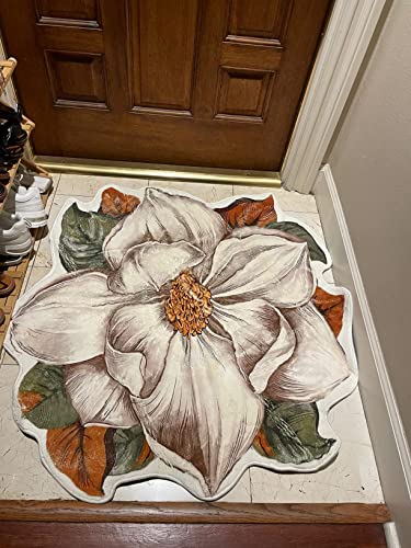 Flower Shaped Rug Round Carpet Trendy Bath Mat Rugs Non Slip Rug Cute Cozy Bath Mat for Indoor Bedroom Living Room Bathroom Kitchen Floor Mat, Diameter 31.5” Lily