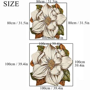 Flower Shaped Rug Round Carpet Trendy Bath Mat Rugs Non Slip Rug Cute Cozy Bath Mat for Indoor Bedroom Living Room Bathroom Kitchen Floor Mat, Diameter 31.5” Lily