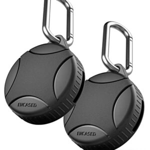 Encased Waterproof Airtag Case Compatible with Apple Airtag Keychain Holder Black - 2 Pack