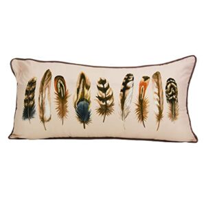 donna sharp throw pillow - mojave red southwest decorative throw pillow with feather pattern - rectangle