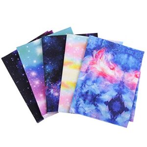5pcs galaxy universe space cotton fabric bundles 20 x 20 inch printed fat quarter fabric pre-cut squares sheets fabric for patchwork sewing diy crafting quilting fabric