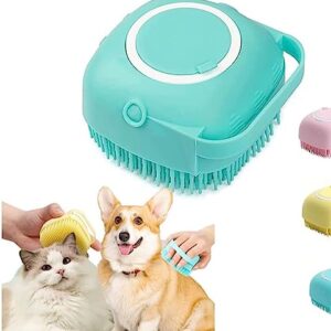Bath brush for dogs or cats, with a shampoo dispenser tank, made of silicone, with soft bristles that provide a pleasant massage with deep cleaning for your pet