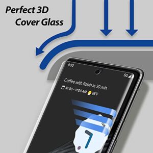 [2 DOME GLASS +1 CAM PACKAGE+ UV Lamp] Whitestone Dome Glass Screen Protector for Google Pixel 7 Pro (2022), Full Tempered Glass Shield with Liquid Dispersion Tech [Bubble free, non slide type installation kit] Screen Guard with Camera Film Protector - 2p