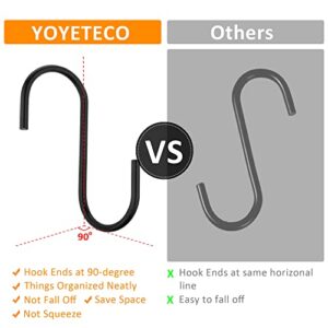 YOYETECO 10 Pack Purse Hanger Black S Hooks, Unique Twisted S Hooks Heavy Duty Bag Hanger, Closet Rod Hooks for Hanging Handbags, Purses, Belts, Scarves, Hats, Pots and Pans, Large 4.33 Inch