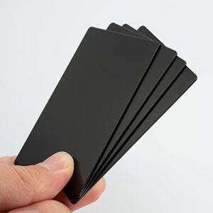 StayMax Anodized Aluminum Business Cards Blanks Metal Engraving Sheets Aluminum Blanks 10 Pack (Black)