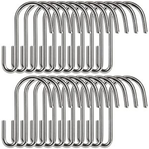 100pcs heavy duty s hooks, 2.4inch mini s hook stainless steel s shaped hooks pan holders pot rack hooks for hanging kitchen, utensils, clothes, plants, pots and pans (silver)