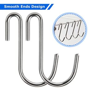 100PCS Heavy Duty S Hooks, 2.4inch Mini S Hook Stainless Steel S Shaped Hooks Pan Holders Pot Rack Hooks for Hanging Kitchen, Utensils, Clothes, Plants, Pots and Pans (Silver)