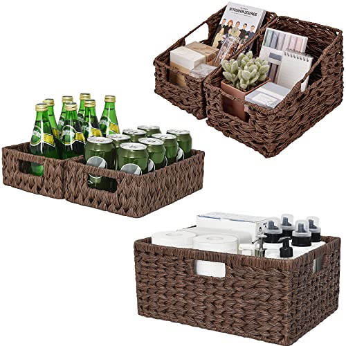 GRANNY SAYS Bundle of 3 Sets Wicker Storage Baskets for Organizing Home